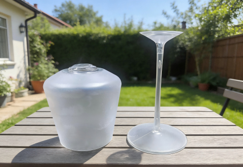 frosted plastic wine glass with removable stem